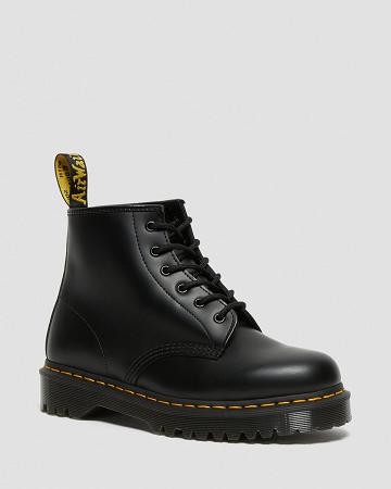 Black Women's Dr Martens 101 Bex Smooth Leather Ankle Boots | CA 3PJJ